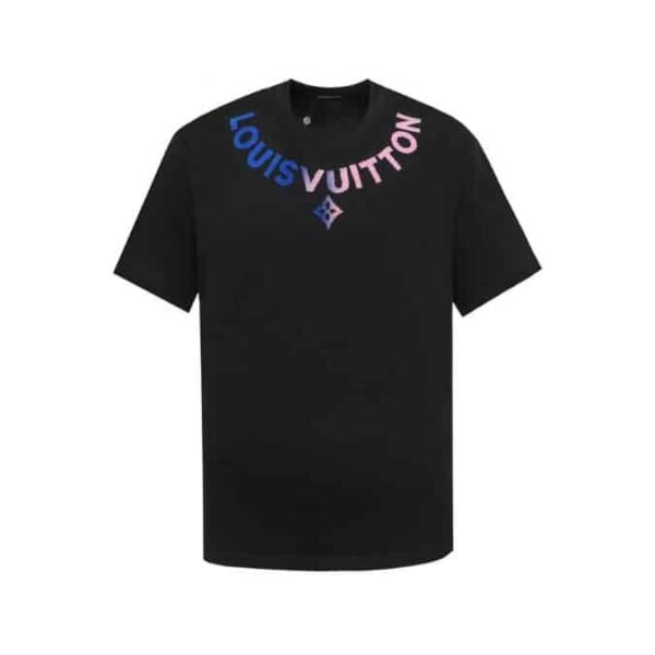 LV T-shirt Black Gradient Logo