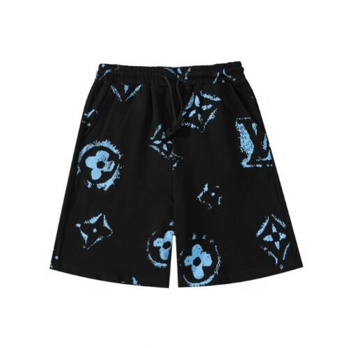 LV Shorts Black Splatter Monogram