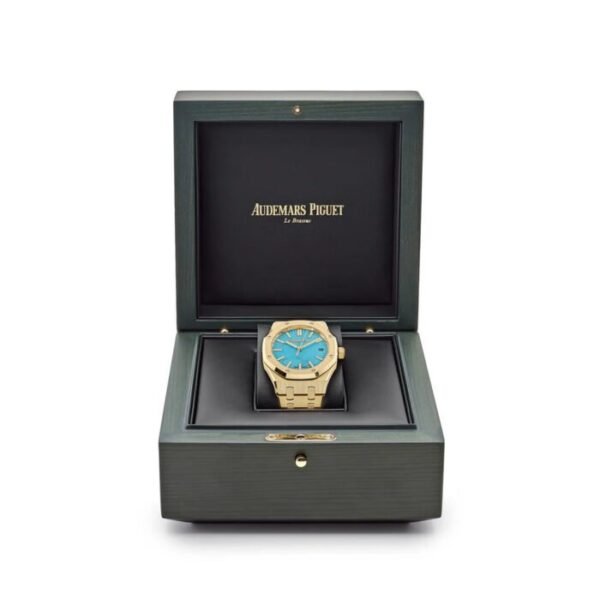 AP Royal Oak Selfwinding 15550BA.OO.1356BA.01 Yellow Gold Blue Turquoise Dial