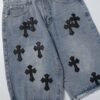 dfdfdf-13.jpg CHRM HRTS Shorts Black Cross Denim