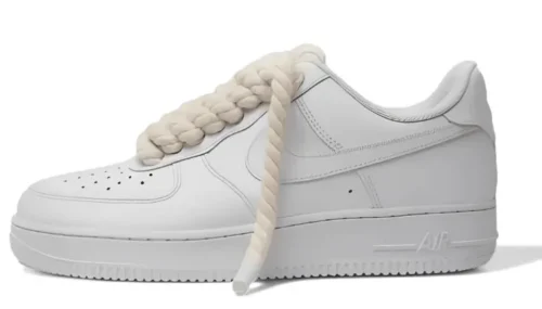 AF1 WHITE – BLACK ROPE LACES