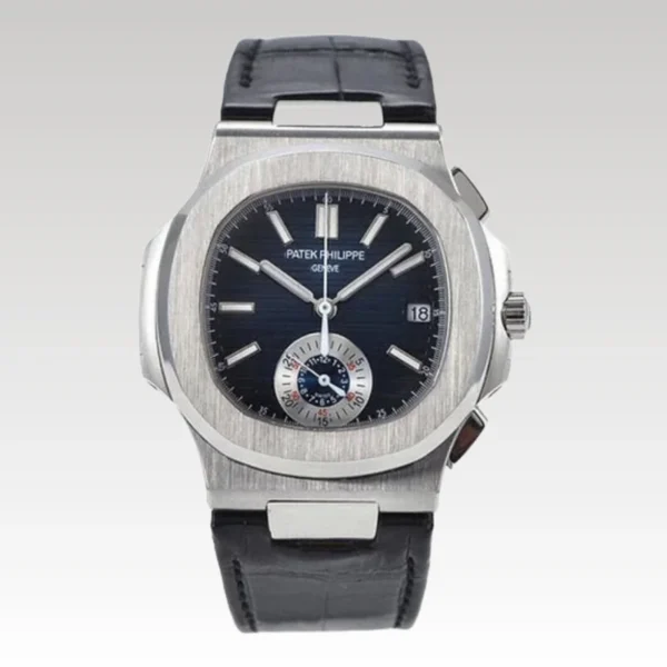 PP Nautilus Chronograph Black Leather