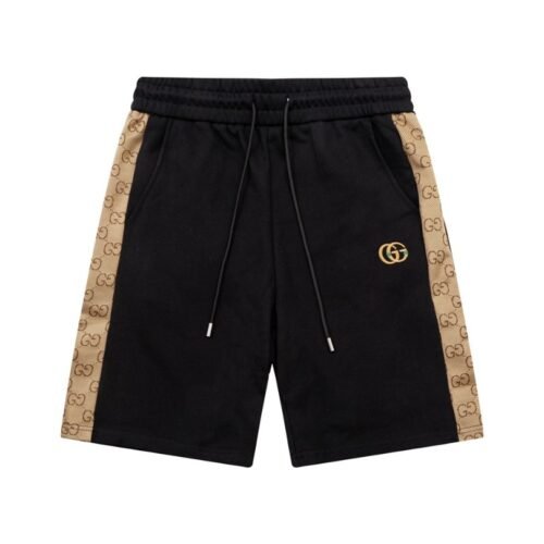 GG Shorts Black Monogram Side-Pocket